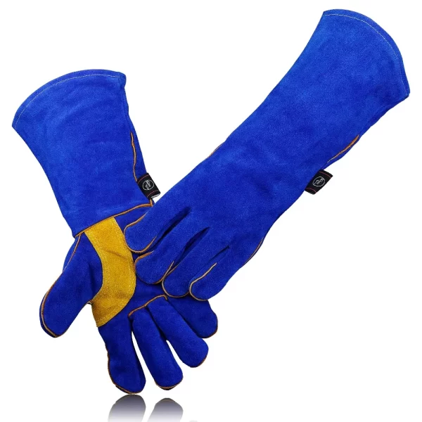 KimYuan | Leather Welding Gloves-Heat/Fire Resistant, for Gardening/Tig Weld/Beekeeping/BBQ