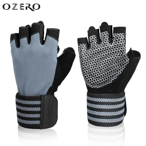 OZERO | Fitness Sports Gloves Weight Lifting Gym Training Bodybuilding Workout Wrist Wrap Exercise Fingerless Glove For Men Women