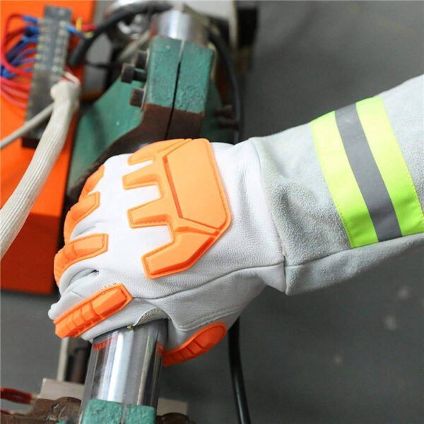 Kim Yuan | High Visibility Welding Gloves With Reflective Strip Heat and Fire Resistant Reflective Cut Resistant Safety Gloves