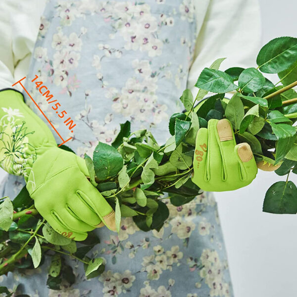 VGO | Ladies’ Synthetic Leather Gardening Gloves | Long Sleeves Gauntlet | Breathable & Grip Work Gloves (1-Pair)