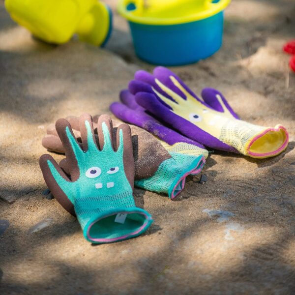 COOLJOB | Modal Breathable Kids Gardening Gloves Ages 6-8, Non Slip Children Gardening Gloves Gift Set for Boys & Girls, Natural Skin-friendly Ultra Soft Washable (2 Pairs )