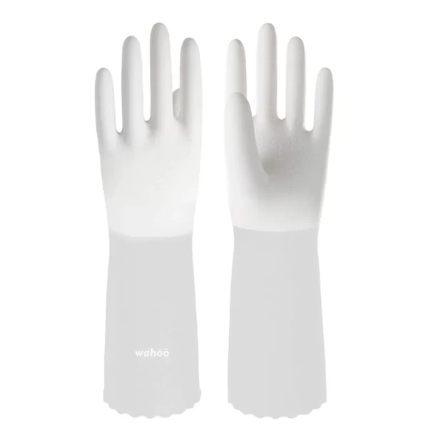 LANON | PVC Household Cleaning Gloves, Reusable Unlined Dishwashing Gloves, Semi Transparent Cuff, Non-Slip