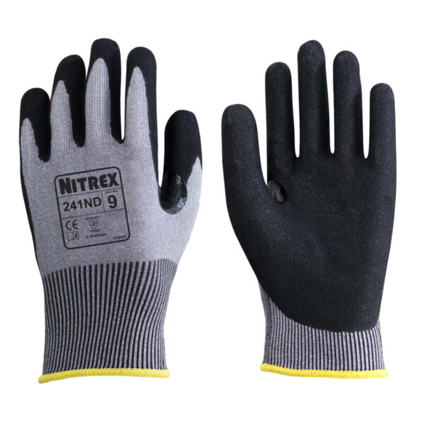 UNIGLOVES | Nitrex 241ND Sandy Nitrile Gloves | Level D Cut | Reinforced Thumb | Ultralight Duty | NitreGrip and NitreGuard Technology (10 Pairs)