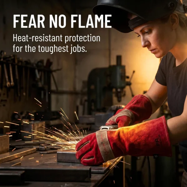 AOUCHI | Leather Welding & Gardening Gloves for Women